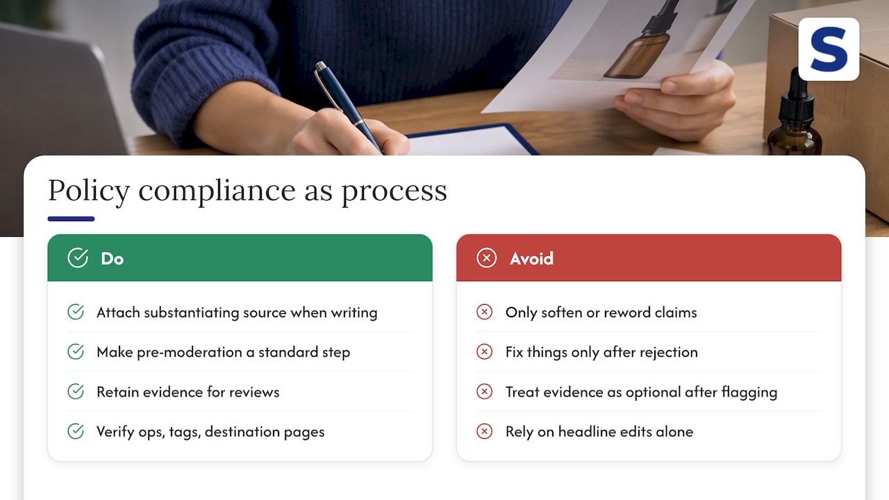 Why policy compliance is a process problem, not a copy problem — overview diagram
